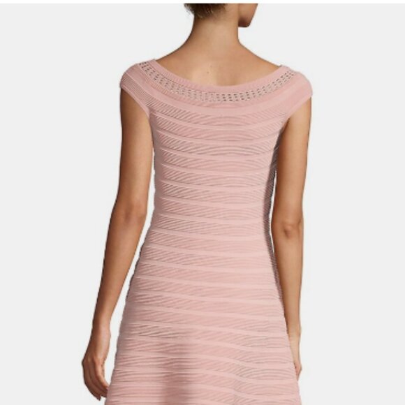 NEW Eliza J Off The Shoulder Fit and Flare Sweater Dress in Pink, Size S - Picture 10 of 16